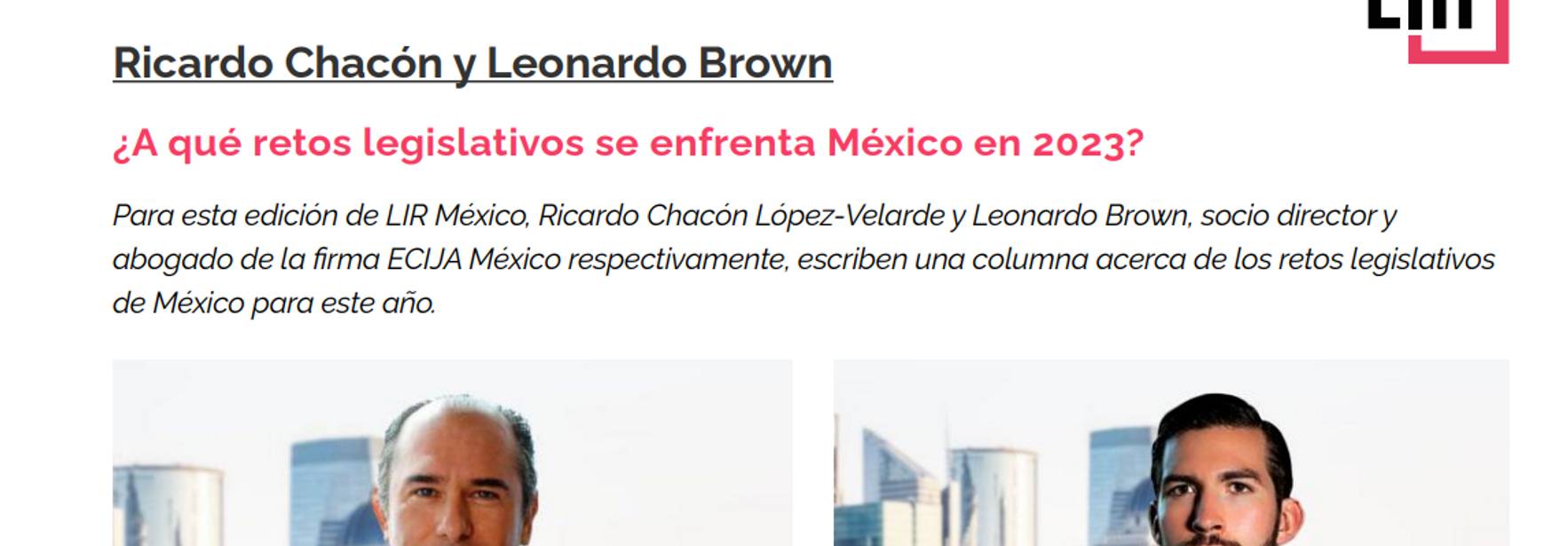 Revista Industria Legal - ¿A qué retos legislativos se enfrenta México en 2023?