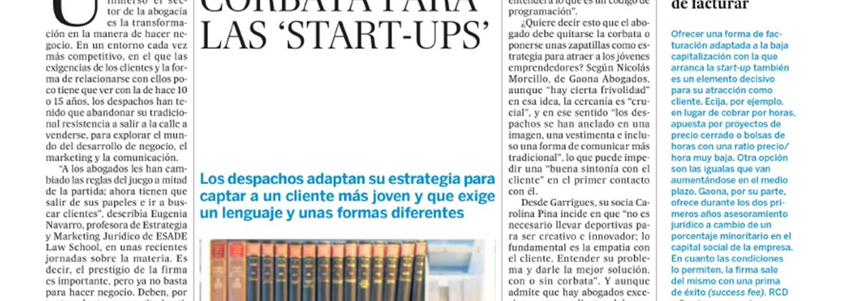 El País - Lawyers without a tie for startups