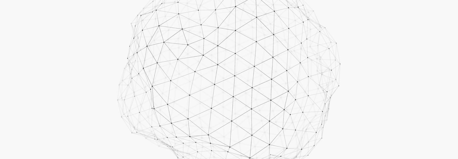 Una esfera construida a partir de una red de triángulos interconectados.