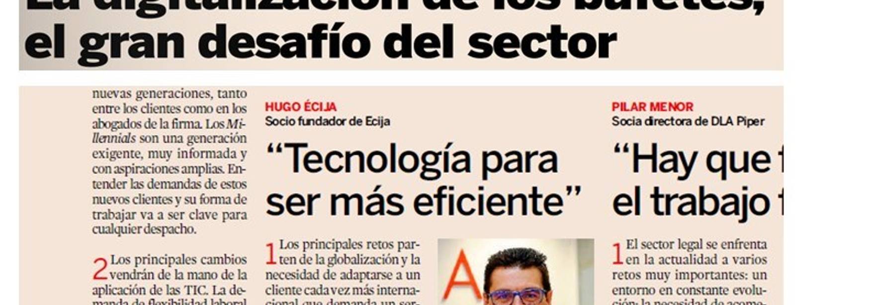 Expansión - The digitalization of law firms, a challenge for the legal sector