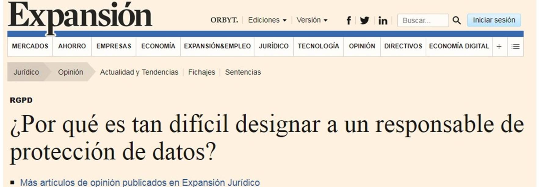 Expansión - Why is it so difficult to appoint a Data Protection Officer?