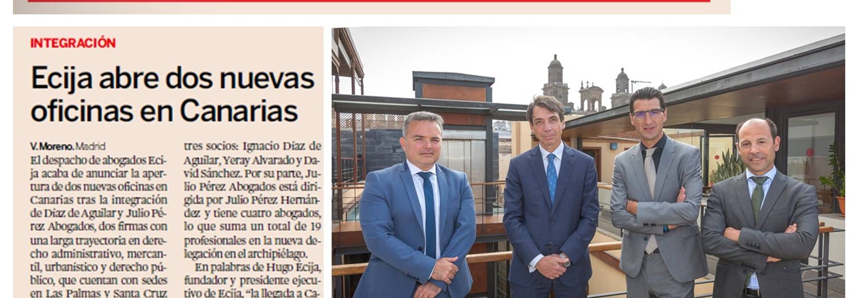 Expansión - ECIJA inaugurates two new offices in the Canary Islands