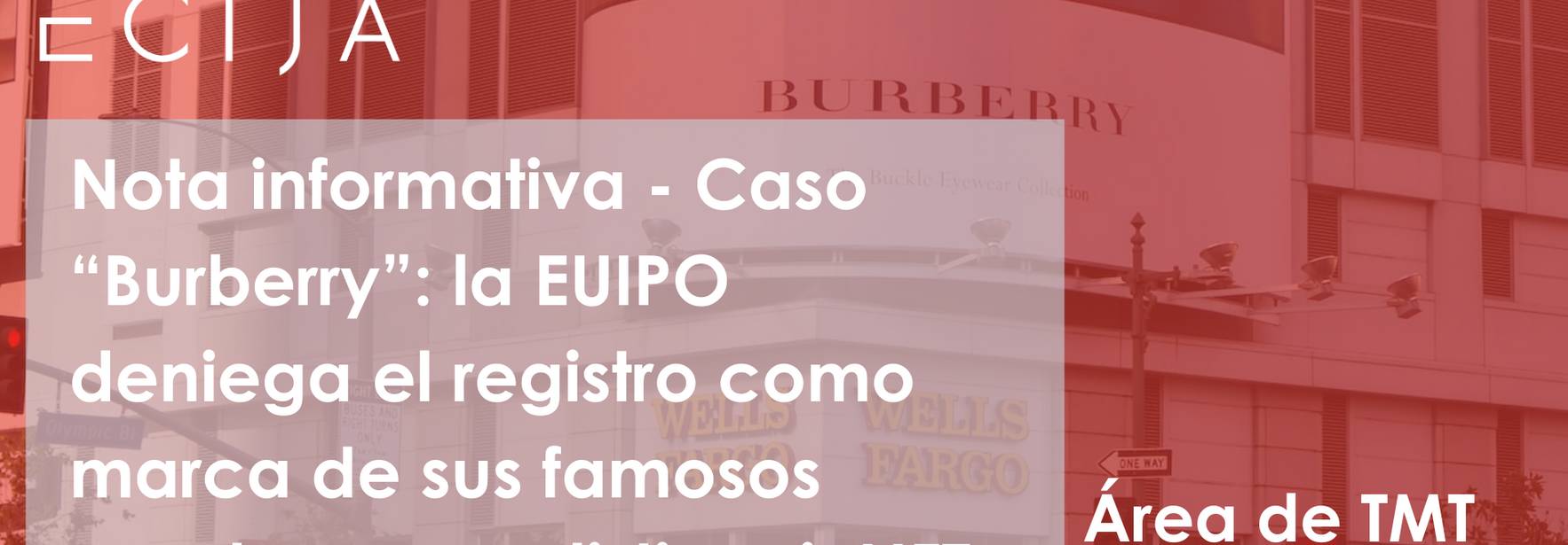 Caso “Burberry”: la EUIPO deniega el registro como marca de sus famosos cuadros para distinguir NFTs