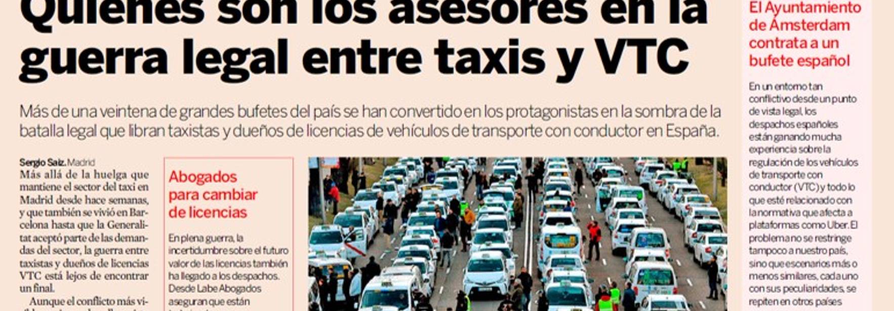 Expansión - Taxi vs. VTC: who are the advisers in their legal war