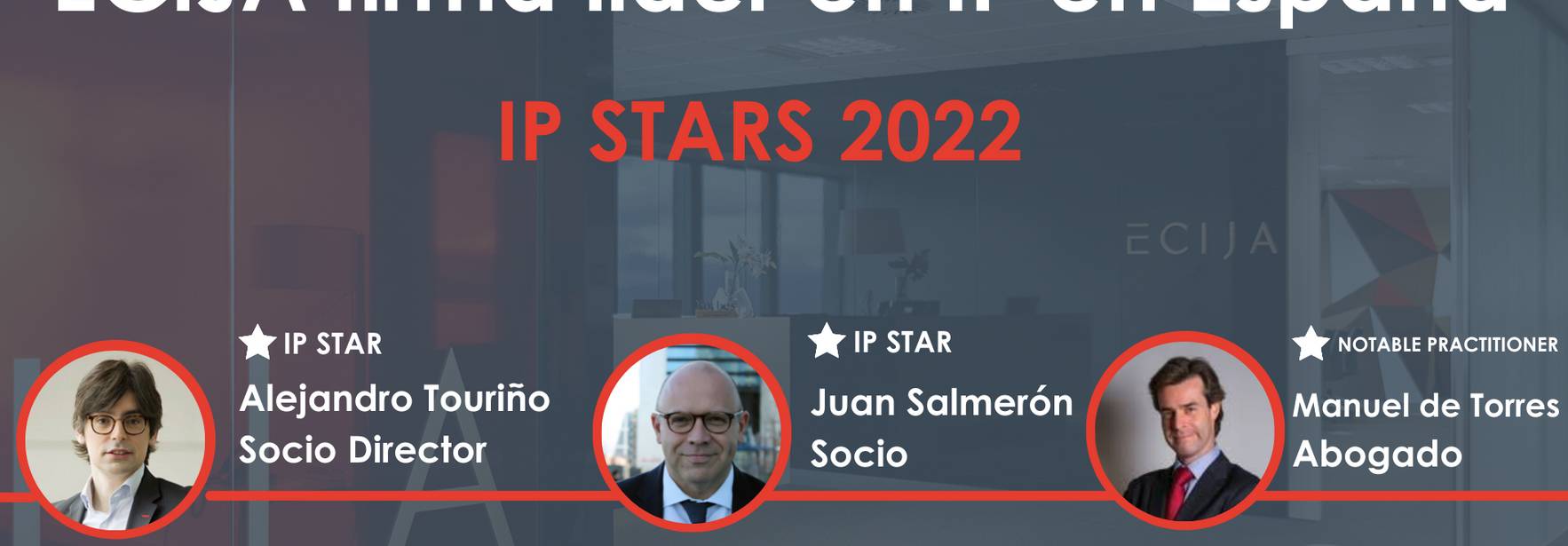 Tres abogados de ECIJA, líderes en Propiedad Intelectual en España