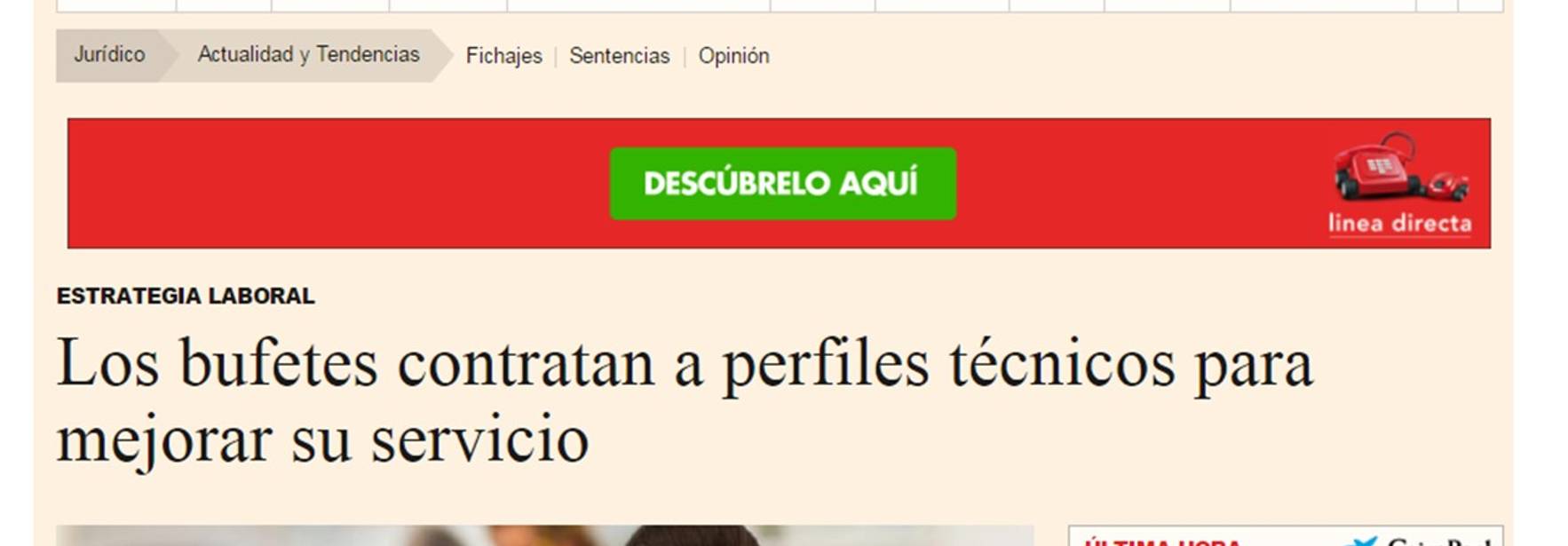 Expansión - Los bufetes contratan a perfiles técnicos para mejorar su servicio