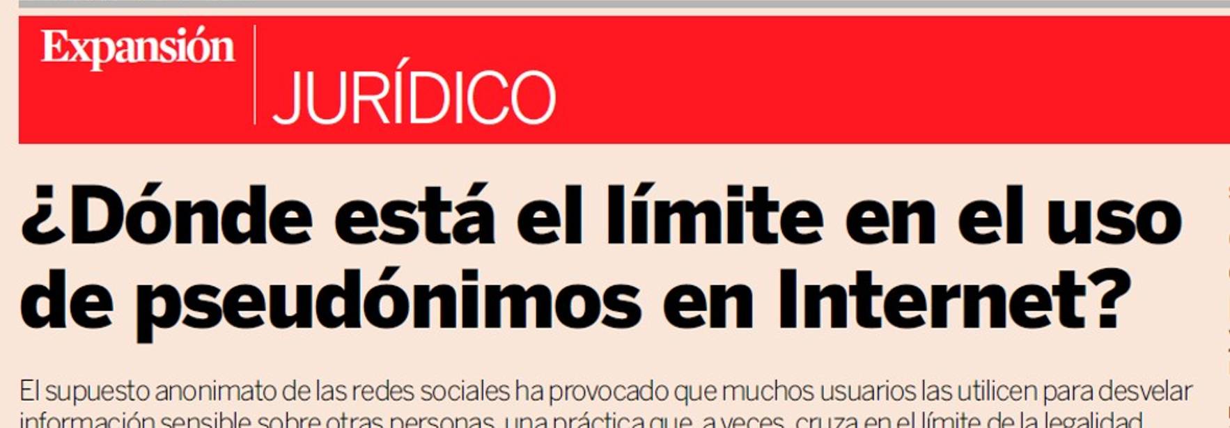 Expansión - Where is the limit in the use of pseudonyms on the Internet?
