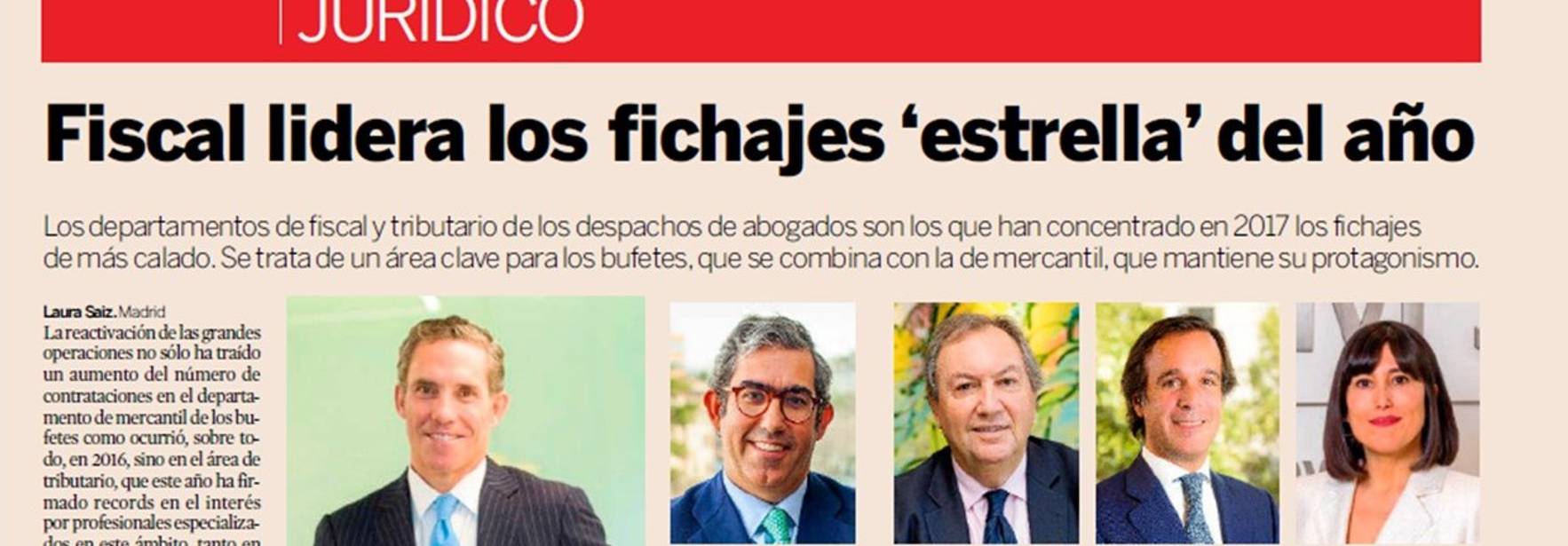 Expansión - Fiscal lidera los fichajes 'estrella' del año
