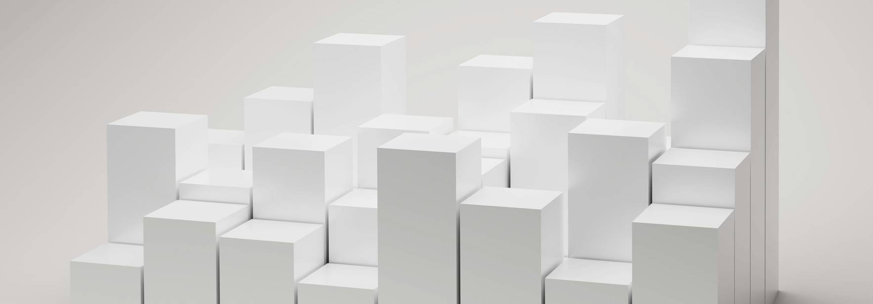 La imagen muestra una serie de bloques blancos dispuestos en diferentes alturas, creando una representación gráfica similar a un gráfico de barras.