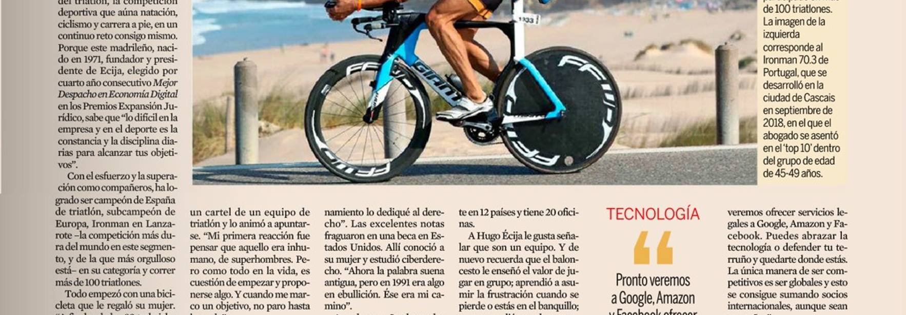 Expansión – Hugo Écija: El abogado que se convirtió en Ironman
