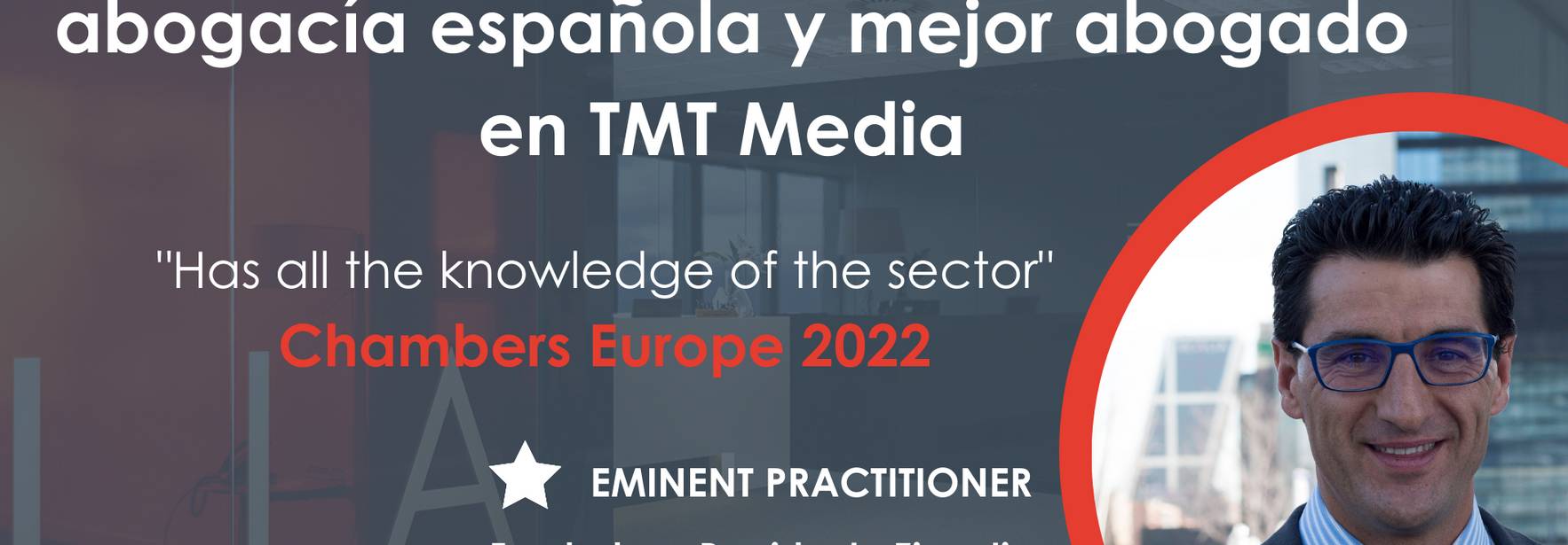 Hugo Écija, elegido entre las 25 estrellas de la abogacía española y mejor abogado en Derecho TMT Media