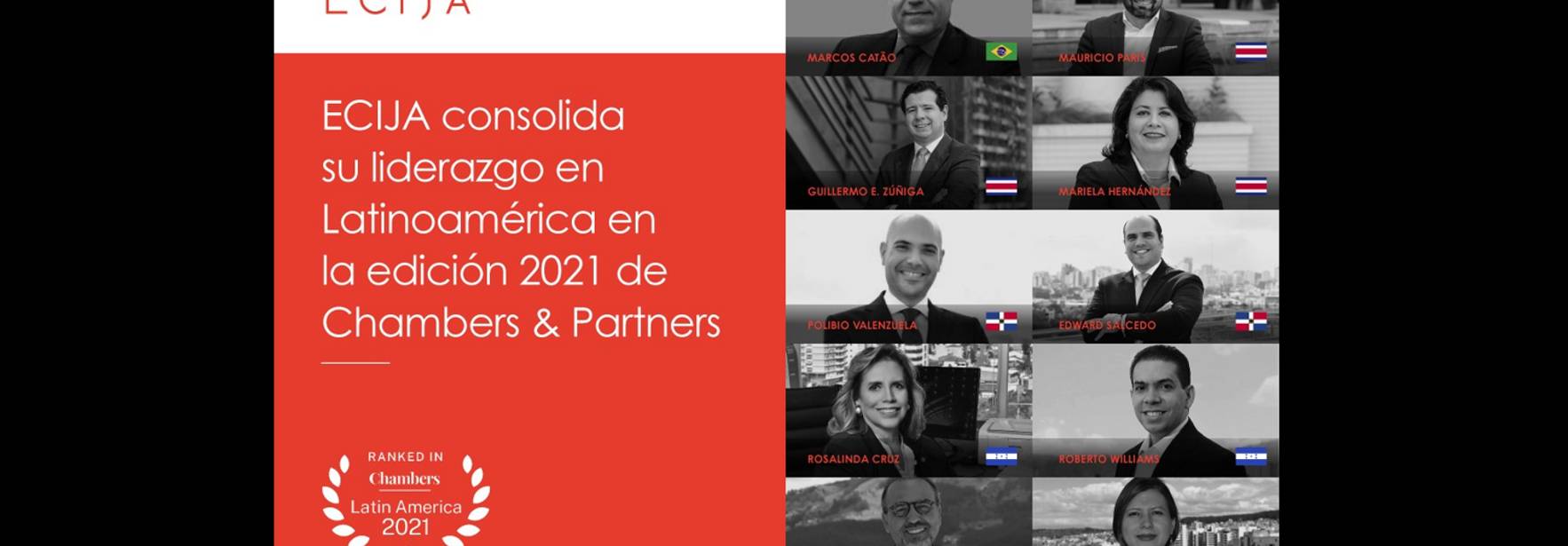 ECIJA consolida su liderazgo en Latinoamérica en la edición 2021 de Chambers & Partners