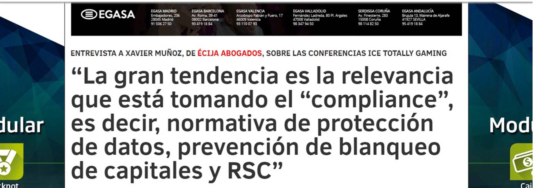 Infoplay entrevista a Xavier Muñoz, socio de ECIJA, sobre las Conferencias ICE Totally Gaming