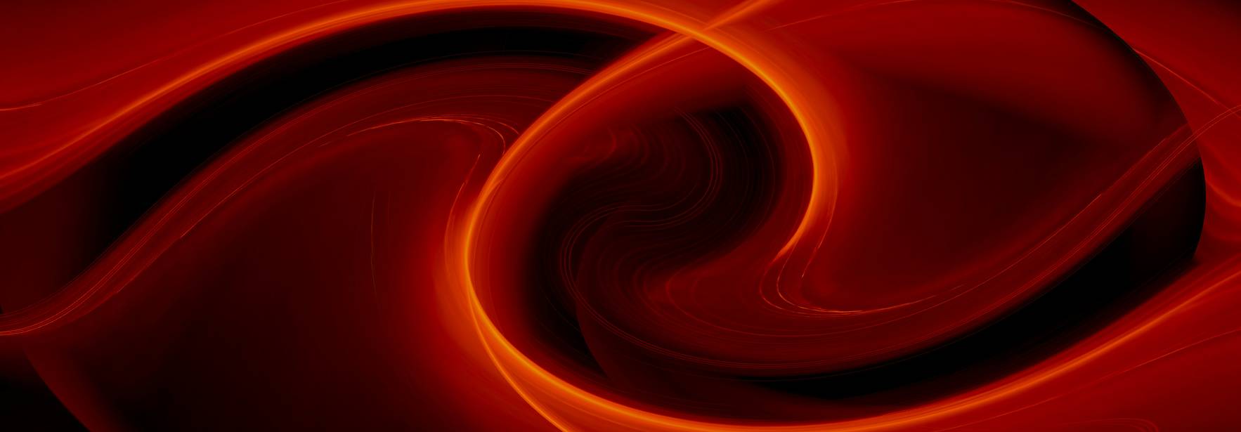 Una abstracta composición de luces rojas que se entrelazan en un fondo oscuro.