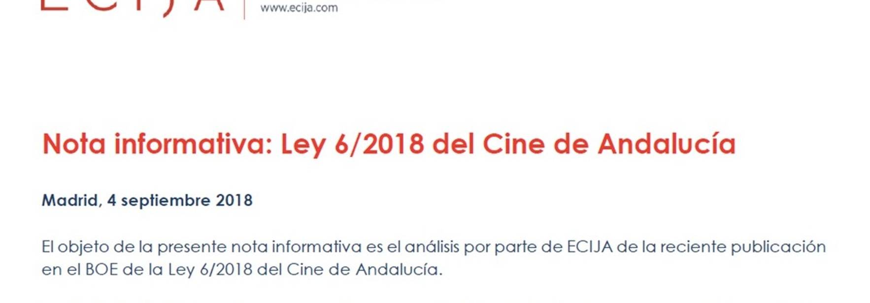 Legal memo regarding Cinema Act in Andalusia