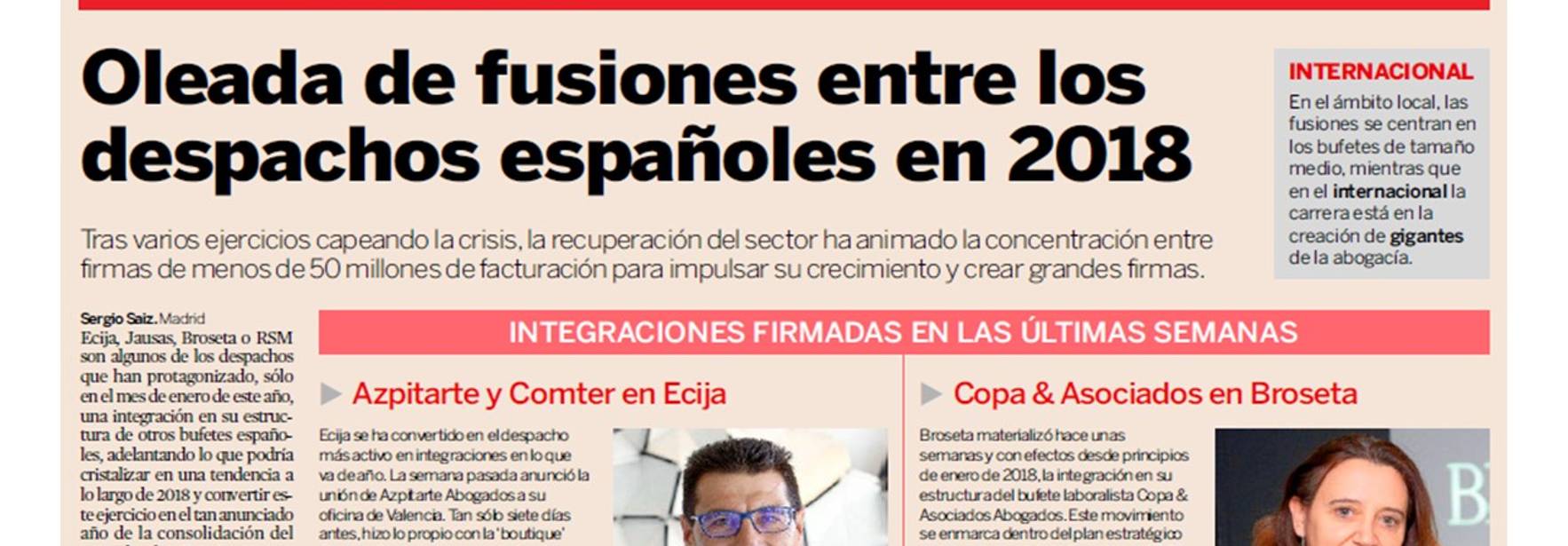 Expansión - Wave of mergers between law Firms in 2018