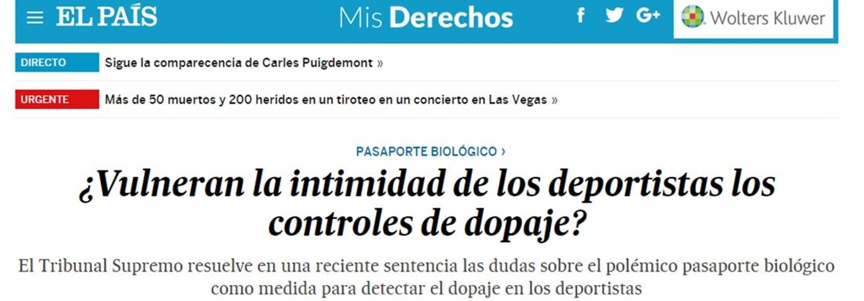 El País - ¿Vulneran la intimidad de los deportistas los controles de dopaje?
