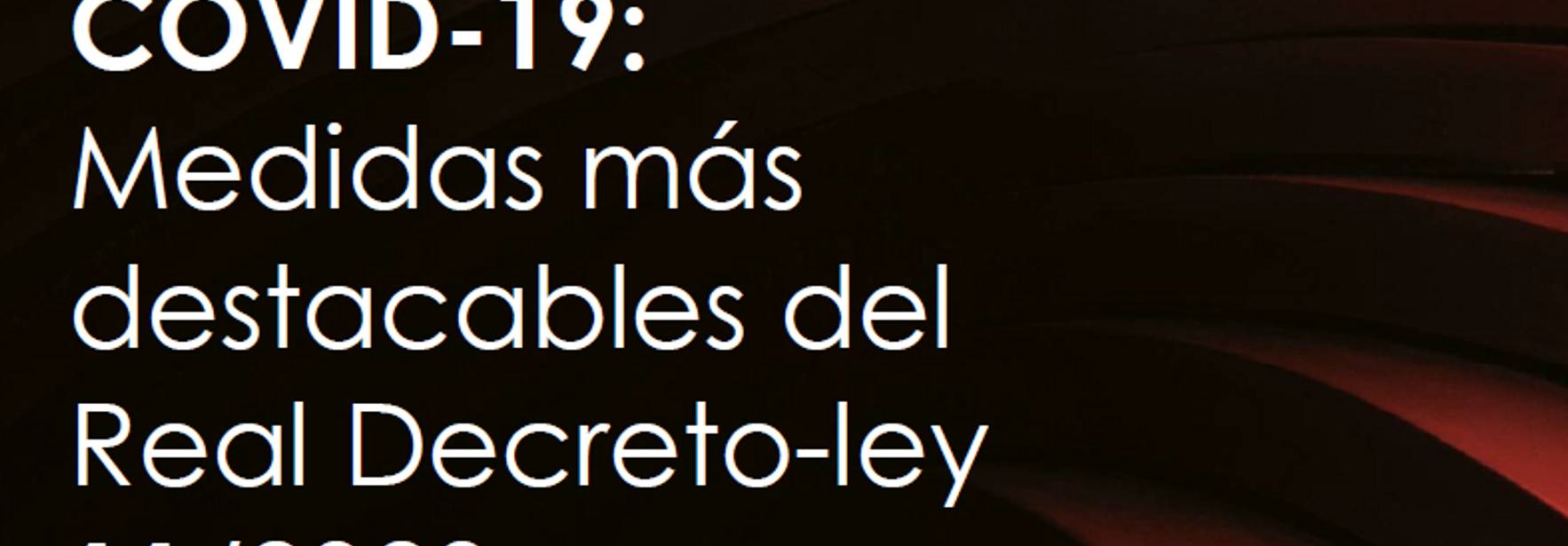 Medidas más destacables del Real Decreto-ley 11/2020