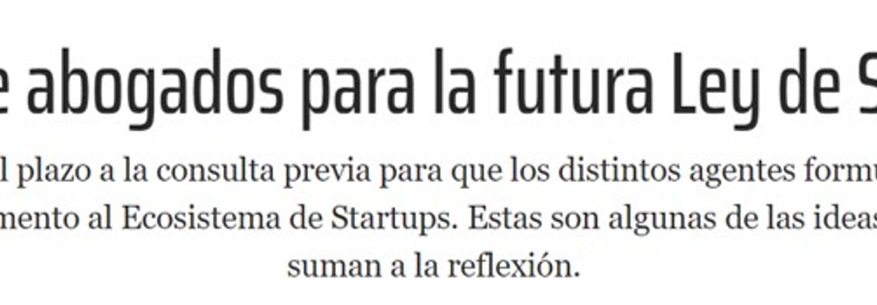 Emprendedores Magazine - Lawyers ideas for the coming Startups Law
