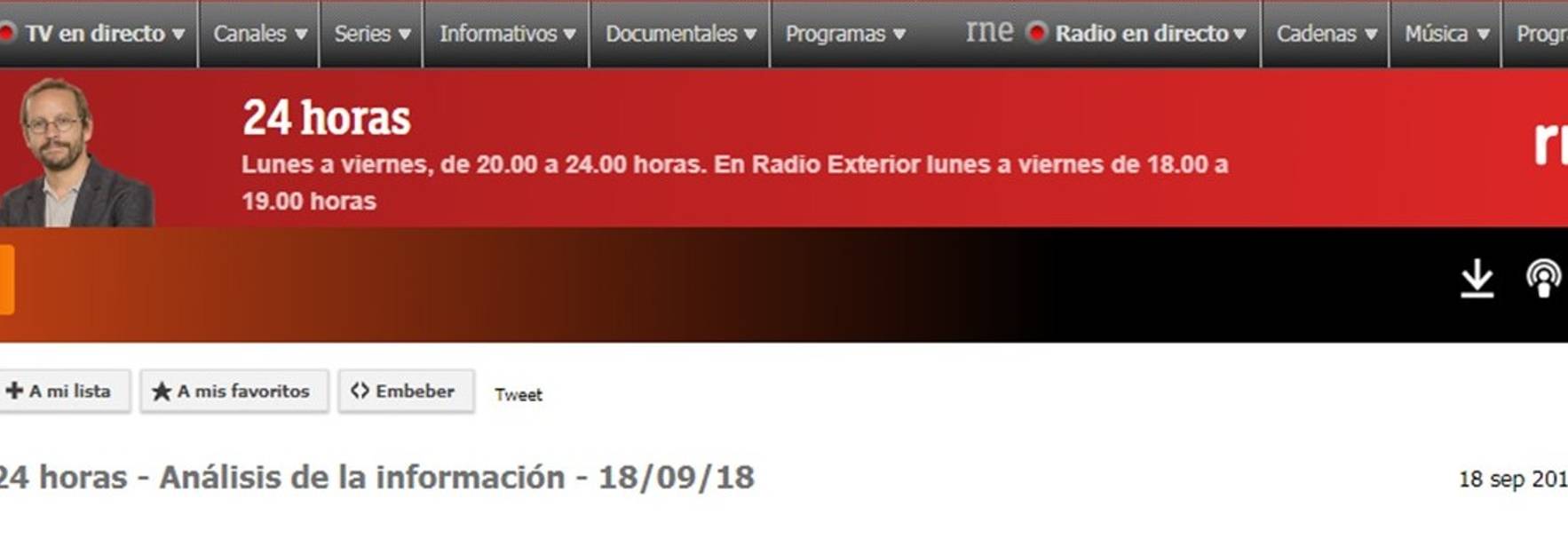 RNE - 24 hours: Whistleblowing, interview to Raúl Rojas
