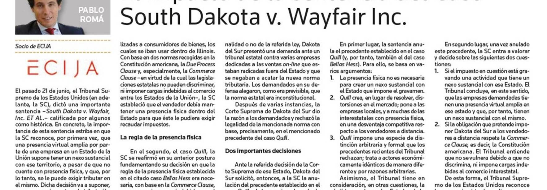 El impacto de la sentencia del Caso South Dakota v. Wayfair Inc.