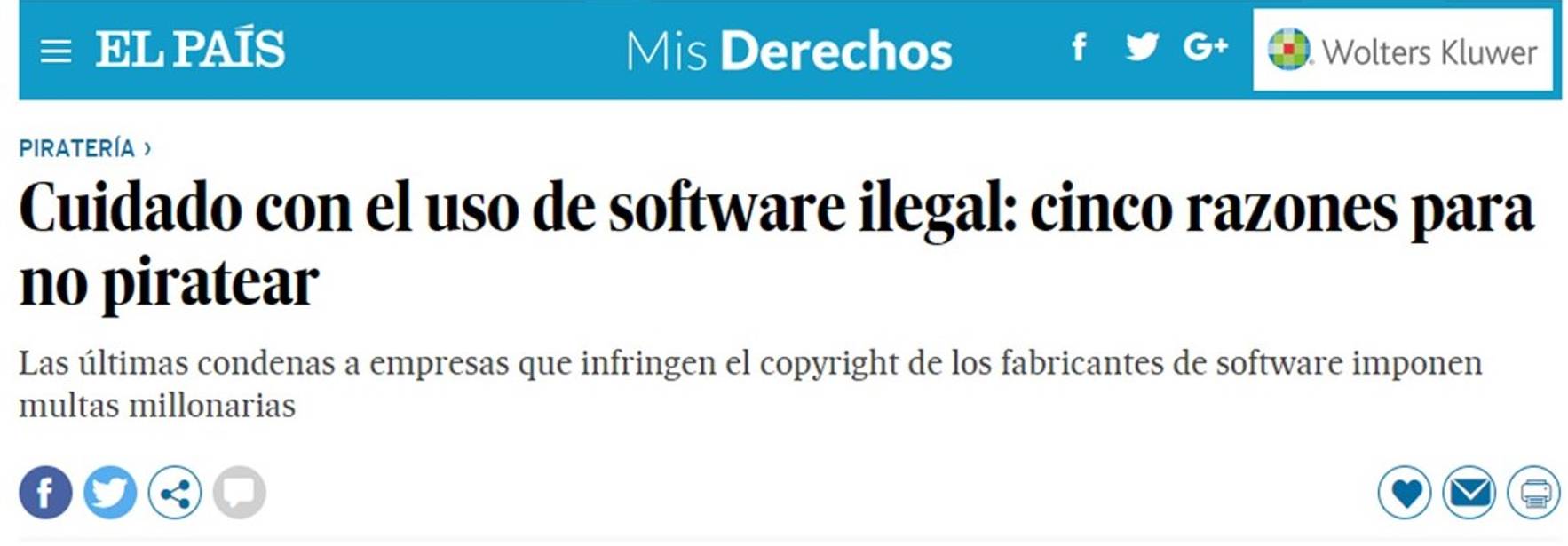 El País - Cuidado con el uso del software ilegal