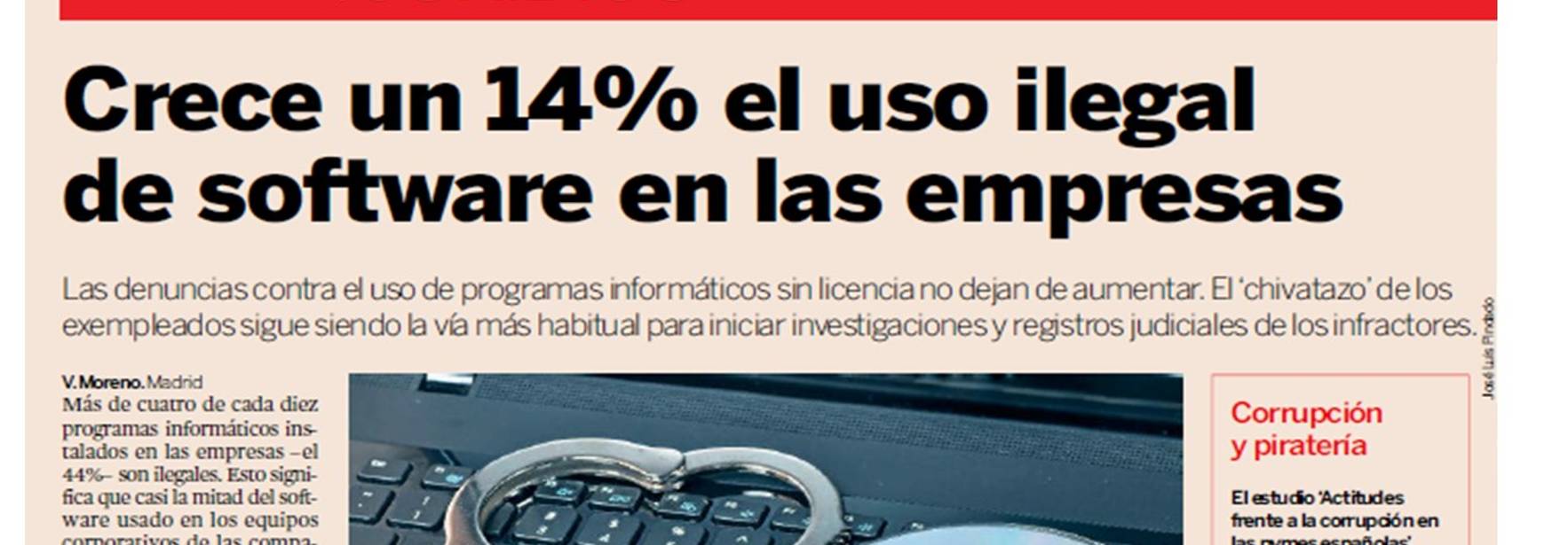 Expansión - Crece un 14% el uso ilegal de software en las empresas