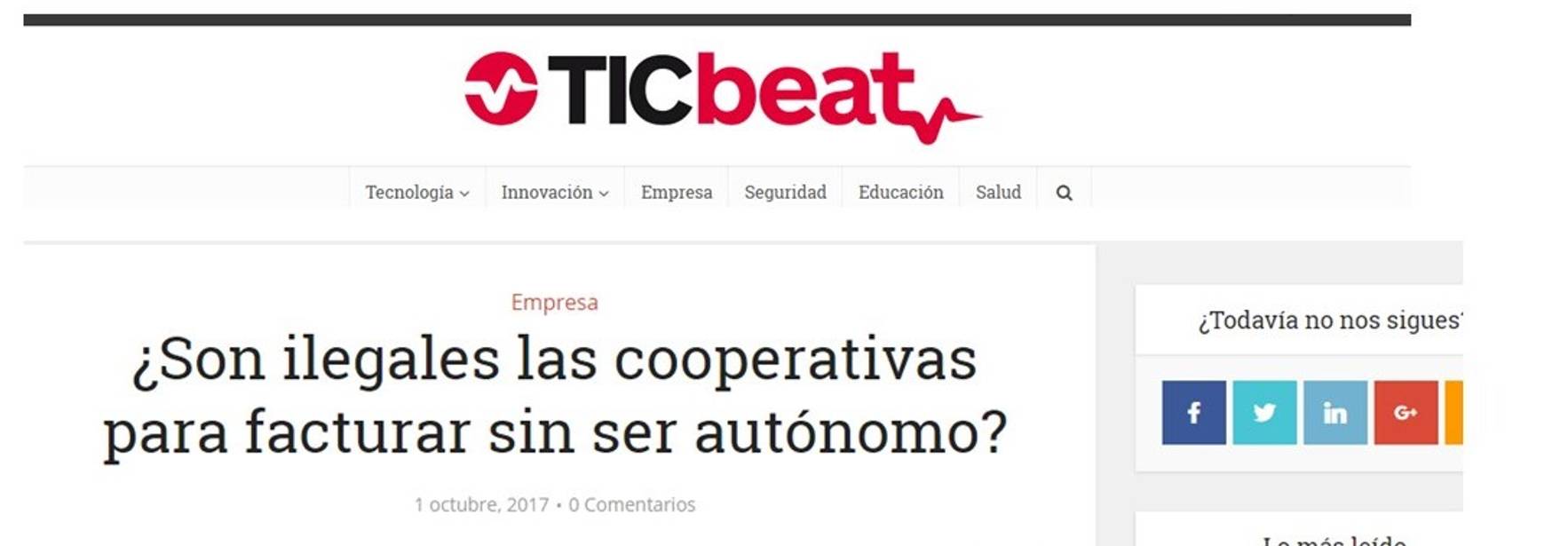 Tic Beat - ¿Son ilegales las cooperativas para facturar sin ser autónomo?