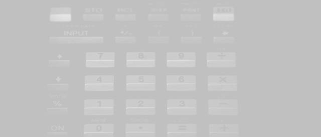 La imagen muestra un teclado de calculadora con botones numéricos y de operaciones.