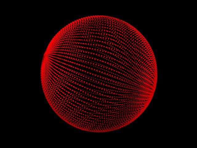 Esfera roja brillante sobre un fondo negro.