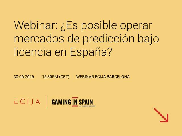 Anuncio de un webinar sobre la operación de mercados de predicción en España.