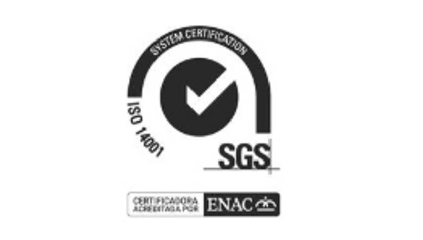 Logotipo de certificación ISO 14001 de SGS.