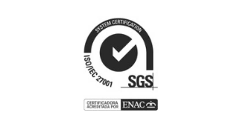 Logo de certificación ISO 27001 por SGS.