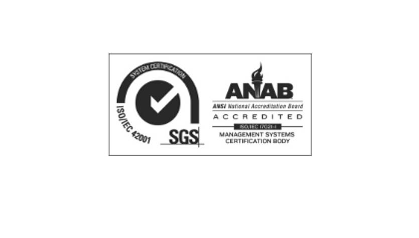 Imagen que muestra un sello de certificación de sistemas de gestión acreditado por ANAB.