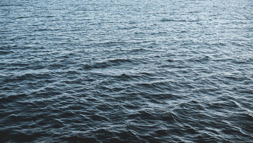 Una vista amplia del agua del mar con suaves ondulaciones.