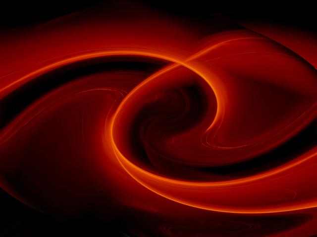 Una abstracta composición de luces rojas que se entrelazan en un fondo oscuro.