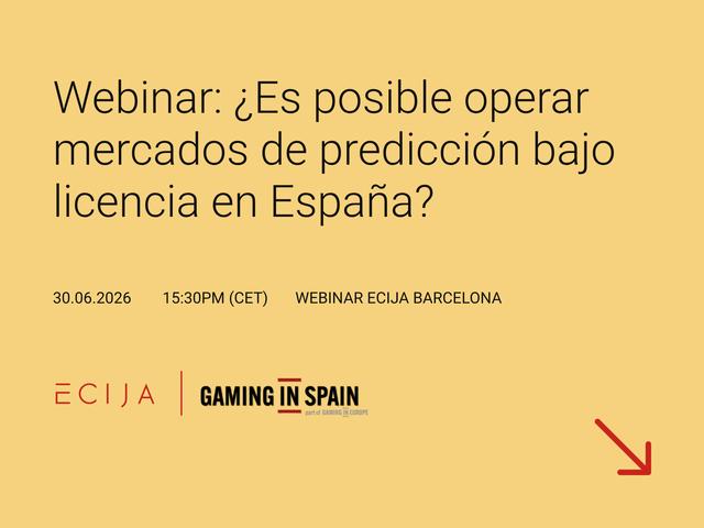 Anuncio de un webinar sobre la operación de mercados de predicción en España.