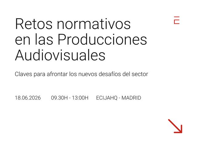 El texto presenta un evento sobre los retos normativos en las producciones audiovisuales y sus desafíos actuales.