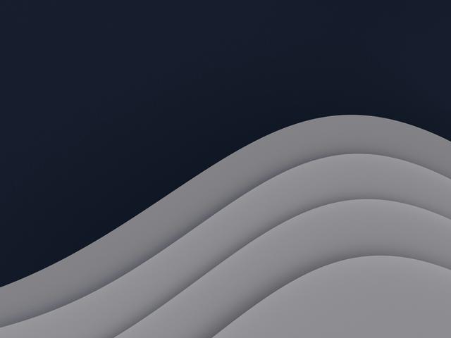 Una composición abstracta con ondas en tonos grises sobre un fondo oscuro.