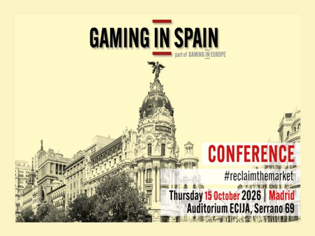La imagen promociona una conferencia sobre juegos que se llevará a cabo en Madrid en octubre de 2026.