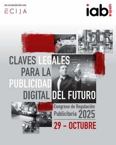 Un cartel que promociona un congreso sobre regulación publicitaria digital en 2025.