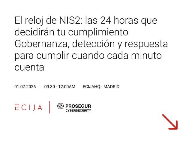El cartel anuncia un evento sobre el cumplimiento de NIS2 y su importancia en la ciberseguridad.