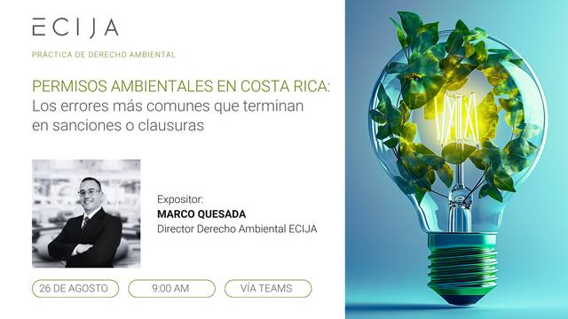 Imagen informativa sobre un evento relacionado con permisos ambientales en Costa Rica.