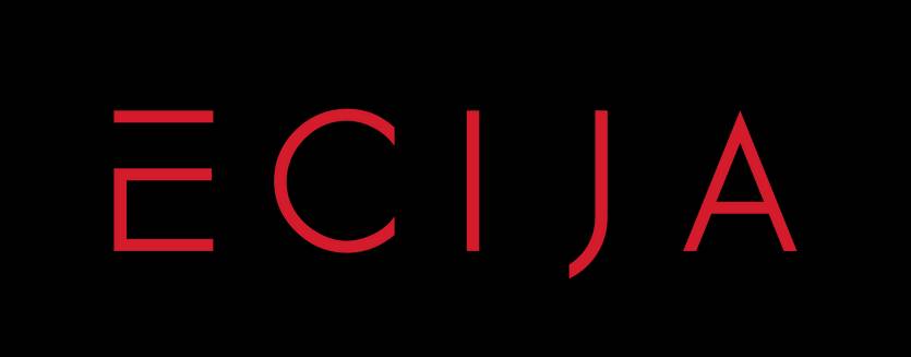 Logotipo de una empresa en color rojo sobre fondo negro.